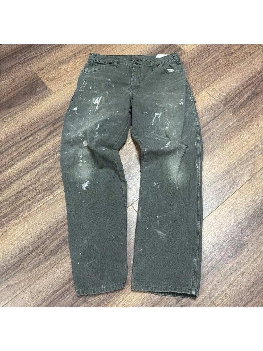 Vintage Dickies Green Mos Carpenter Pants Mens 34x32 Painter Paint Workwear
